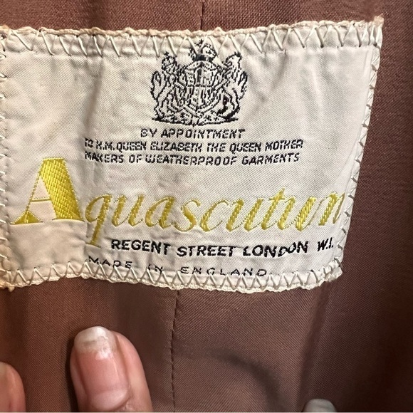 Aquascutum London Cashmere Wool Fur Vintage Trench Coat - Picture 4 of 10